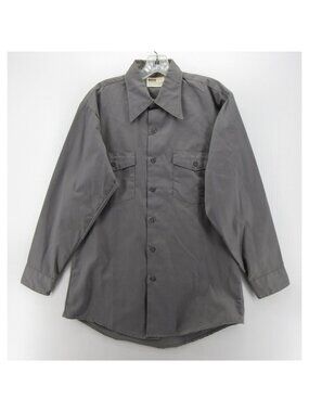 VINTAGE Montgomery Ward Shirt Large Workwear 70s 80s No Iron Twill *